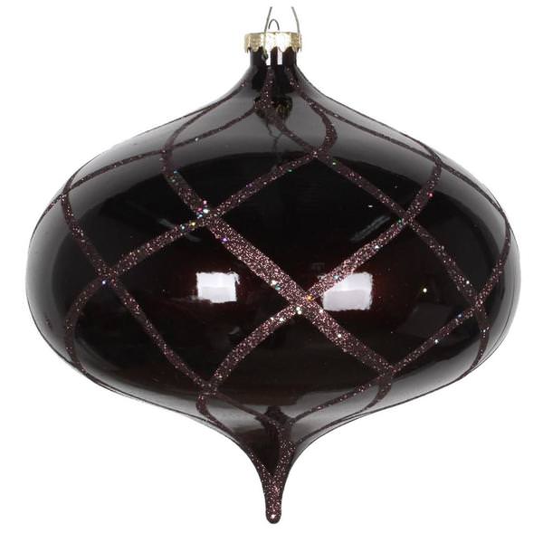 8" Chocolate Candy Glitter Net Onion Ornament