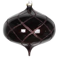 Vickerman 8" Chocolate Candy Glitter Net Onion Ornament