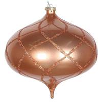 View 8" Rose Gold Candy Glitter Net Onion Ornament