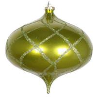Vickerman 8" Lime Candy Glitter Net Onion Ornament