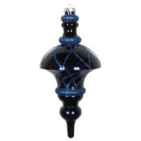 Vickerman 10" Midnight Blue Candy Glitter Net Top Finial Ornament