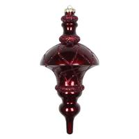 Vickerman 10" Burgundy Candy Glitter Net Top Finial Ornament
