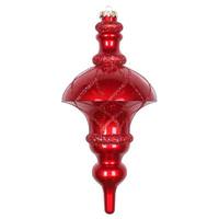 Vickerman 10" Red Candy Glitter Net Top Finial Ornament