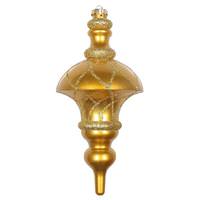 Vickerman 10" Gold Candy Glitter Net Top Finial Ornament