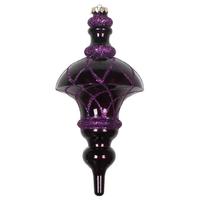 Vickerman 10" Plum Candy Glitter Net Top Finial Ornament