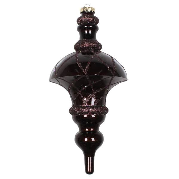 10" Chocolate Candy Glitter Net Top Finial Ornament