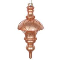 Vickerman 10" Rose Gold Candy Glitter Net Top Finial Ornament
