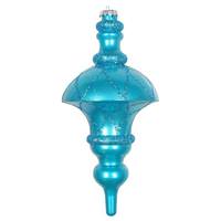Vickerman 10" Turquoise Candy Glitter Net Top Finial Ornament