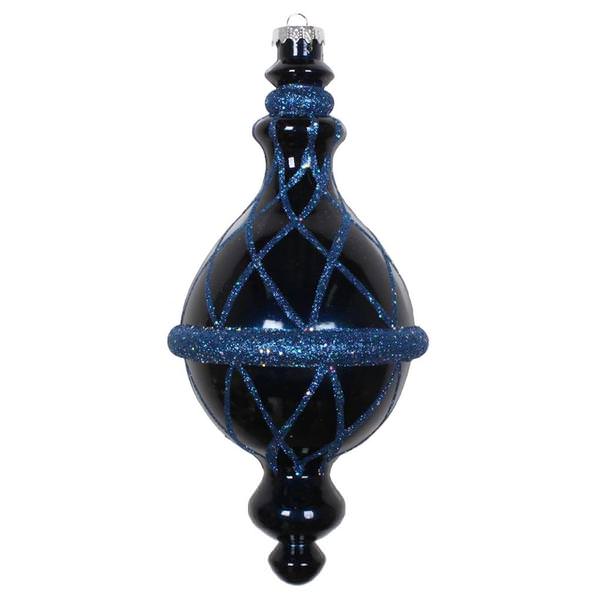 10" Midnight Blue Candy Glitter Net Drop Ornament