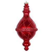 Vickerman 10" Red Candy Glitter Net Drop Ornament