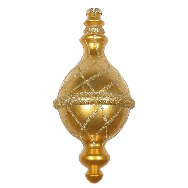10" Gold Candy Glitter Net Drop Ornament