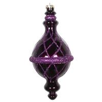 Vickerman 10" Plum Candy Glitter Net Drop Ornament