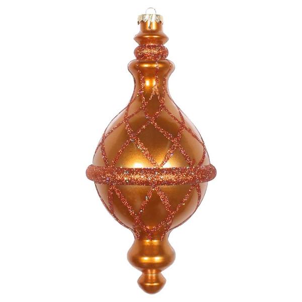 10" Copper Candy Glitter Net Drop Ornament