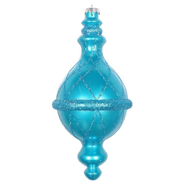 10" Turquoise Candy Glitter Net Drop Ornament