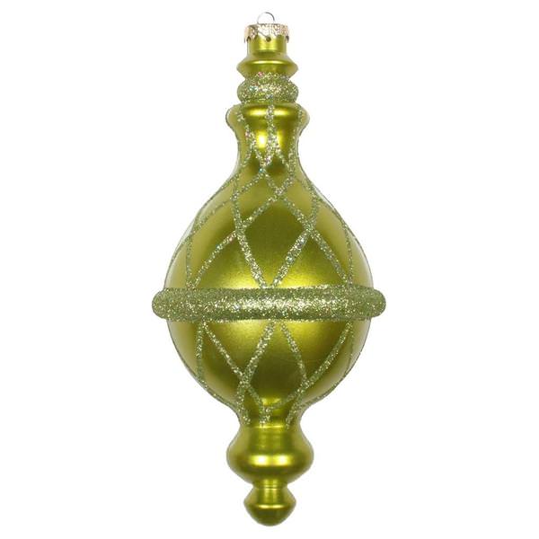 10" Lime Candy Glitter Net Drop Ornament