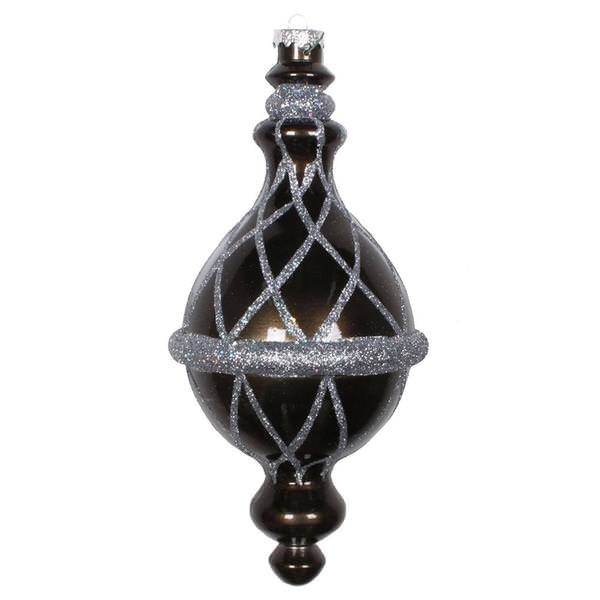 10'' Pewter Candy Glitter Net Drop Ornament