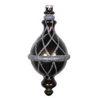 Vickerman 10'' Pewter Candy Glitter Net Drop Ornament