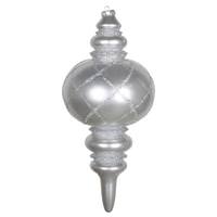 Vickerman 13" Silver Candy Glitter Net Finial Ornament