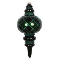 Vickerman 13" Emerald Candy Glitter Net Finial Ornament
