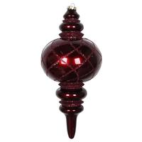 Vickerman 13" Burgundy Candy Glitter Net Finial Ornament