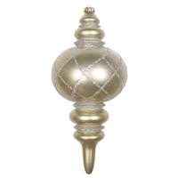 Vickerman 13" Champagne Candy Glitter Net Finial Ornament