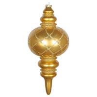 Vickerman 13" Gold Candy Glitter Net Finial Ornament