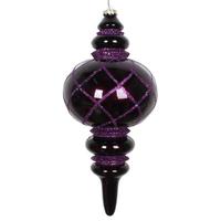 Vickerman 13" Plum Candy Glitter Net Finial Ornament