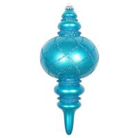 Vickerman 13" Turquoise Candy Glitter Net Finial Ornament