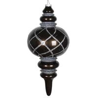 Vickerman 13" Pewter Candy Glitter Net Finial Ornament