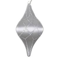 Vickerman 8" Silver Candy Glitter Net Drop Ornament