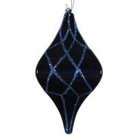 Vickerman 8" Midnight Blue Candy Glitter Net Drop Ornament