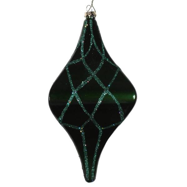 8" Emerald Candy Glitter Net Drop Ornament