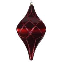 Vickerman 8" Burgundy Candy Glitter Net Drop Ornament