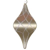 Vickerman 8" Champagne Candy Glitter Net Drop Ornament