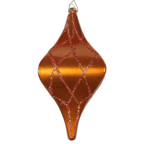8" Copper Candy Glitter Net Drop Ornament