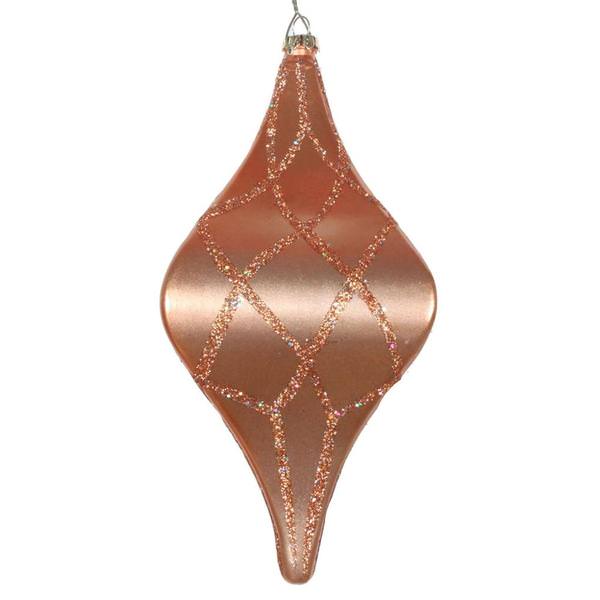8" Rose Gold Candy Glitter Net Drop Ornament