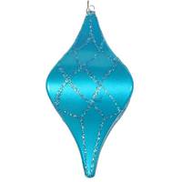 Vickerman 8" Turquoise Candy Glitter Net Drop Ornament