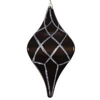 Vickerman 8'' Pewter Candy Glitter Net Drop Ornament