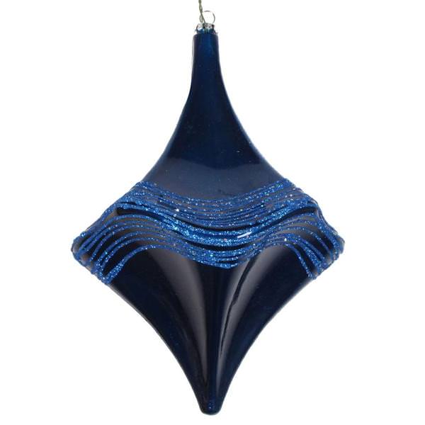 8"  Blue Candy Glitter Drop Ornament