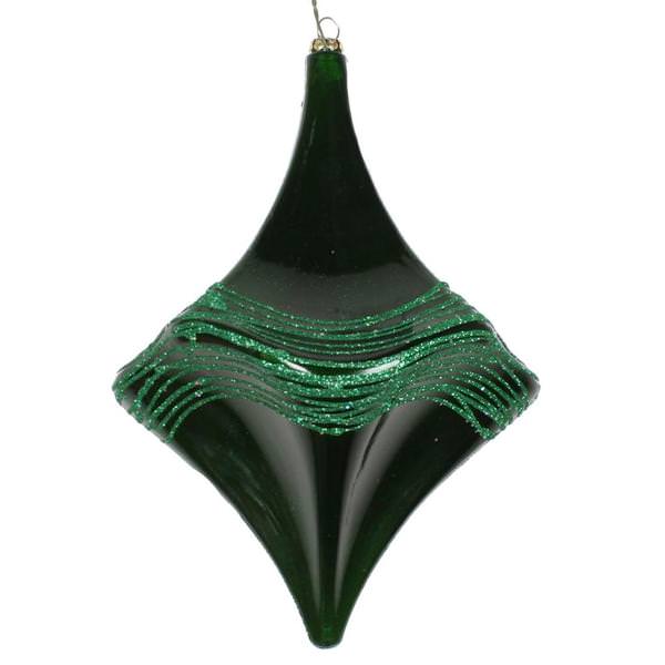 8" Green Candy Glitter Drop Ornament