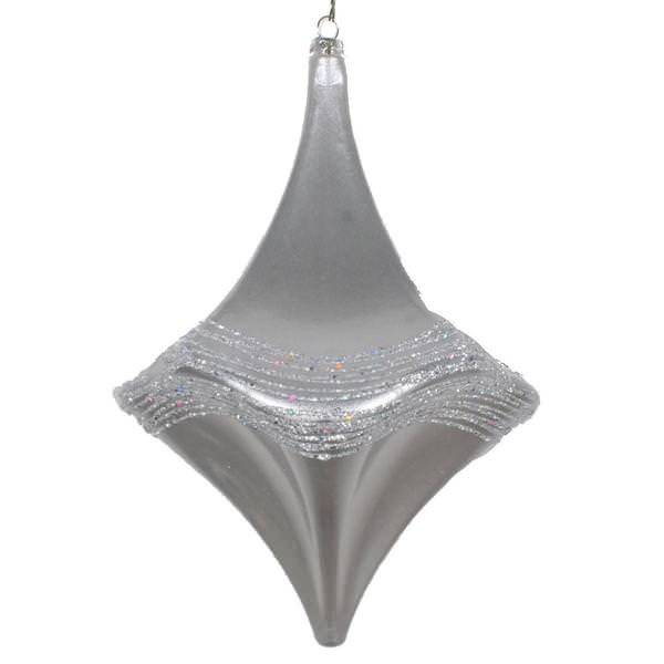 8" Silver Candy Glitter Drop Ornament