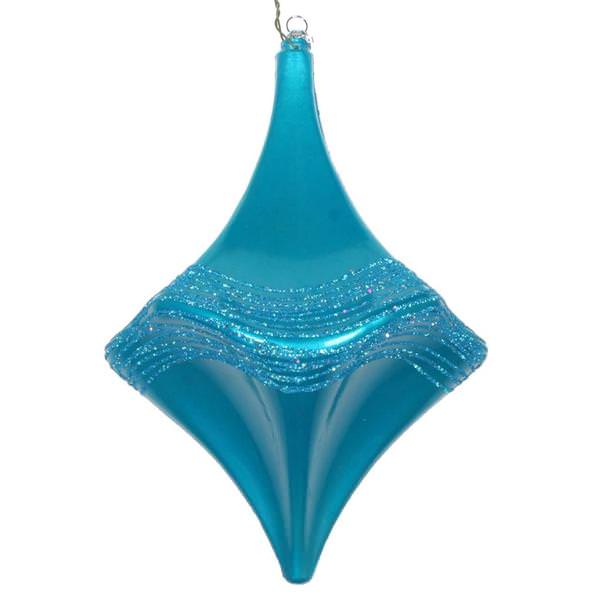 8" Turquoise Candy Glitter Drop Ornament