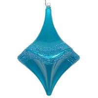 Vickerman 8" Turquoise Candy Glitter Drop Ornament
