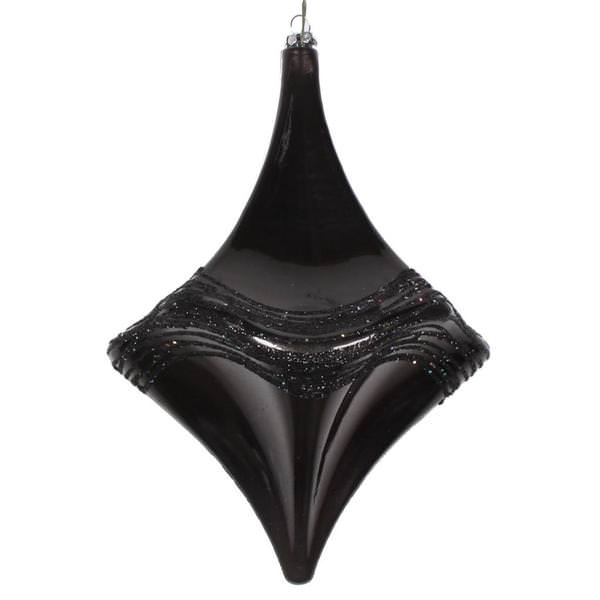 8" Black Candy Glitter Drop Ornament
