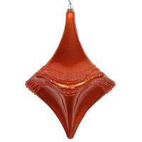 Vickerman 8" Burnished Orange Candy Glitter Drop Style Christmas Ornament