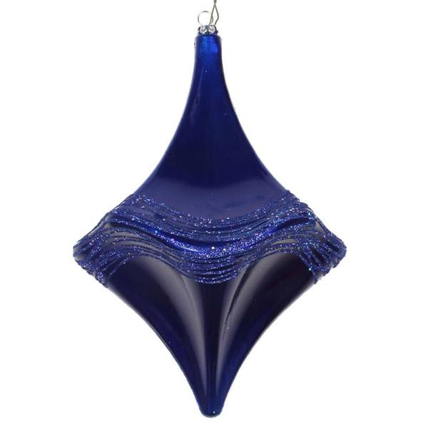 8" Cobalt Blue Candy Glitter Drop Ornament
