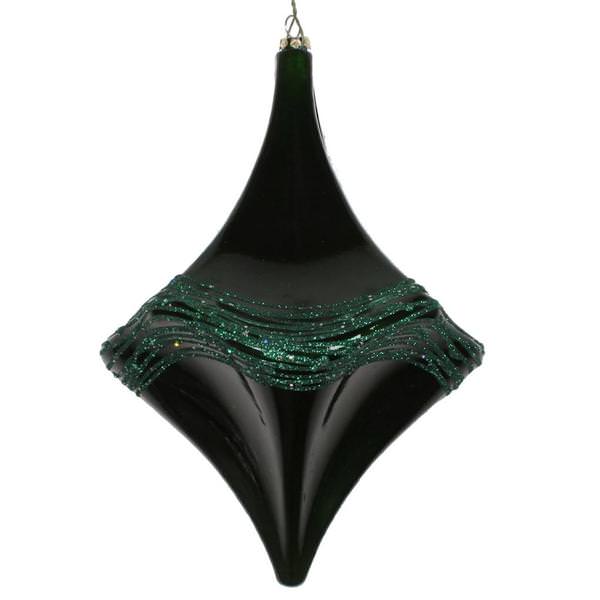 8" Emerald Candy Glitter Drop Ornament
