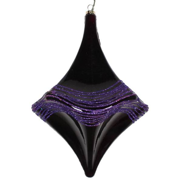 8" Plum Candy Glitter Drop Ornament