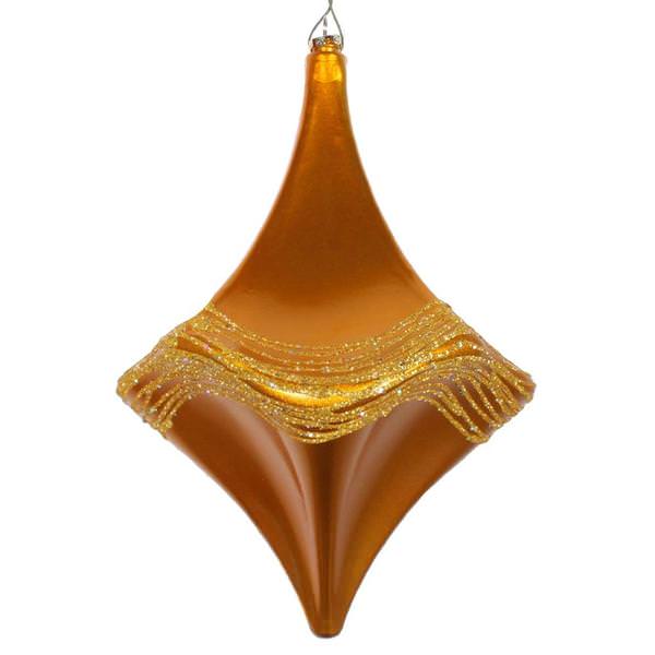 8" Antique Gold Candy Glitter Drop Ornament