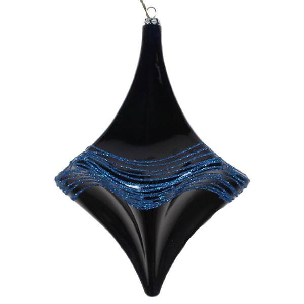 8" Midnight Blue Candy Glitter Drop Ornament